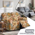 thumbnail image 5 of SCRAWLGOD Boho Paisley Floral Print Recliner Loveseat Cover for Dogs Stretch Non Slip Furniture Protector Anti Scratch Recliner Cover with Pocket, 5 of 8