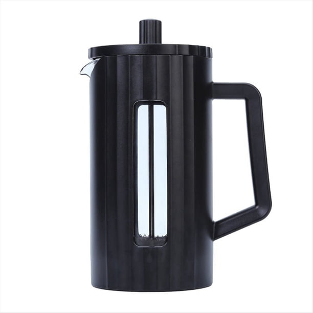 Cafetera de Prensa Francesa de 600 Ml, Cafetera de Vidrio de Borosilicato Alto, , Tetera Negra