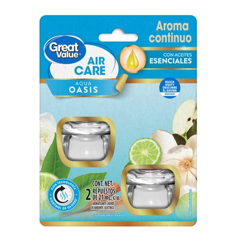 Aromatizante de ambiente continuo Great Value Aqua Oasis 2 repuestos