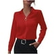thumbnail image 3 of Tops túnica,Camisa de manga larga con solapa para mujer, color liso, informal, de poliéster, cómoda para uso diario, sopatenor, 3 of 8