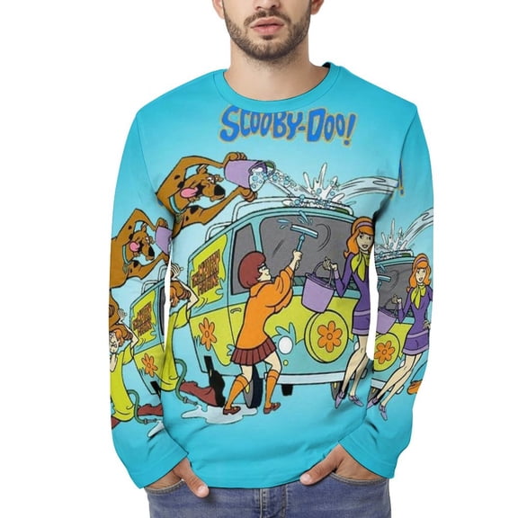 Scooby Doo Men's Long Sleeve T Shirt 3D Printed Fashion Tee Shirts Top Soft Comfortable Daily Shirt