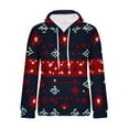 thumbnail image 3 of LEBONYARD Women's Trendy Hooded Drawstring Christmas Printed Splice Sweatshirts Casual Long Sleeve Loose Warm Fit Pocket Ladies Christmas Sweatshirts, 3 of 4