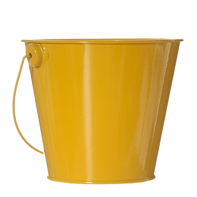 kjfeif Galvanized Metal Bucket with Handle, Small Round Flower Pot Planter for Succulents, Rustic Home Decor, or as a Candy Snack Display Basket for Parties