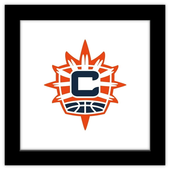 Gallery Pops WNBA Connecticut Sun - Primary Logo Wall Art, Black Framed Version, 12" x 12"