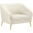 thumbnail image 2 of Home Square 3-Piece Furniture Set with Cream Velvet Chair Loveseat and Sofa, 2 of 10