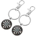 thumbnail image 4 of EeaseCA 2pcs Retro Glass Keychains Darts Key Holder Pendant Silver Alloy Key Rings Gift Craft Ornaments, 4 of 4