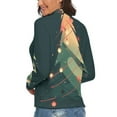 thumbnail image 3 of Christmas Tree Light Women's Turtleneck Sweater Long Sleeve Ribbed Fitted Turtle Neck Casual Fall Winter Collection Top M, 3 of 4