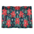 thumbnail image 7 of Yayeee Kitchen Curtains Tier Pair Light Filtering 27"x24" Rod Pocket Short Cafe Window Panel, Red Christmas Leaves, 7 of 7