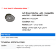 thumbnail image 2 of Left Driver Side Fog Light - Compatible with 2003 - 2005 INFINITI FX45 2004, 2 of 2