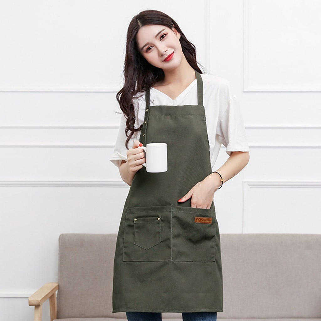 Plain Apron With Front Pocket For Chefs Butcher Kitchen Cooking Craft Baking BBQ 