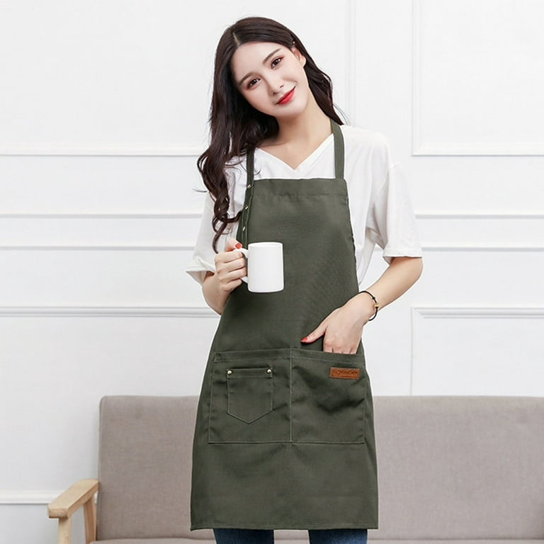 Pianpianzi Womens Aprons with Pockets Snap Front Womens Cute Aprons plus  Size Aprons for Women Chicken Pockets Chefs Baking Apron Crafts Cooking  Canvas Plain BBQ Kitchen Kitchen，Dining & Bar 