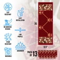 thumbnail image 2 of Slip-Resistant, Non-Adhesive, Durable, Stain-Resistant, Washable 8.5x26 in. Stair Treads to Enhance Safety, Protect Stairs, and Reduce Noise. Red French Fleur De Lis Design, Set of 13, 2 of 7