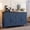 Blue, variant on Frmobepts 63"W Kitchen Sideboard Credenza, 4-Doors 3-Drawer Wood Buffet Storage Cabinet with Adjustable Shelves for Dining Room, Cherry