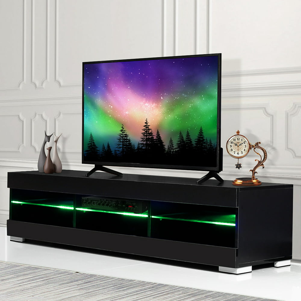 57'' TV Stand for Flat TV 40-55'' inch TV in Home w/LED Lights Shelves