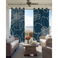 thumbnail image 3 of Teal Flowers Blackout Curtains 54 Inch Length 2 Panels Set for Living Room Bedroom, Spring Floral Botanical Modern Art Room Darkening Window Curtains Thermal Insulated Black Out Curtain 52"x54", 3 of 8