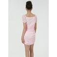 thumbnail image 3 of 2Bunnies Girls' 8-14Y Tween Teen Bodycon Ruched Party Dance Mini Dress On and Off Shoulder, 3 of 6