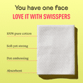 thumbnail image 6 of Swisspers Face the Day Dry Wipes, Disposable Facial Towels, Large 100% Cotton Makeup Remover Wipes, Dermatologist-Tested, Hypoallergenic, Soft & Strong, Fragrance-Free, Lint-Free, 40 Count, 6 of 15