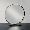 thumbnail image 4 of Tripar 16.5" Gold and Clear Brushed Round Tabletop Vanity Mirror, 4 of 5