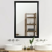 HomGarden 24x36Inch Rectangle Modern Wall Mirror Black Bathroom Vanity Mirror