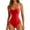 Red, variant on Women Slimming Tummy Control One Piece Swimsuits V Neck Crisscross Back Bathing Suit Green 2XL