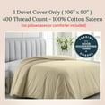 thumbnail image 2 of California Design Den Duvet Cover King Size Only - 400 Thread Count, 100% Cotton Beige Duvet Cover, Sateen Weave - Beige (Golden Tone), 2 of 6