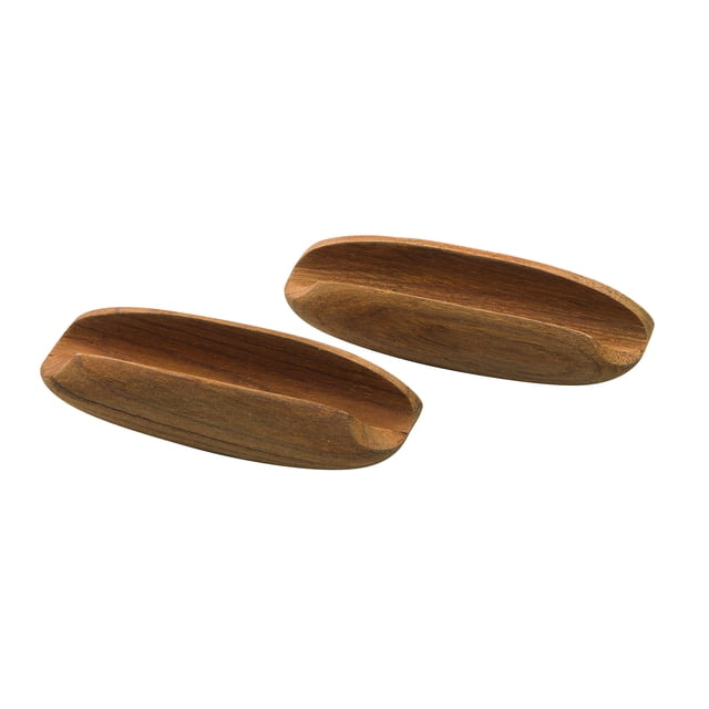 Tirador de cajones ovalado de teca blanca de 10 cm de ancho, paquete de 2 con herrajes