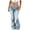 Blue, variant on HSMQHJWE Low Rise Flare Jeans for Women Baggy Stretchy Bell Bottom Jeans Women's Punk Wide Leg Jeans