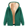 thumbnail image 3 of Women Fleece Coat Winter Warm Casual Long Sleeve Hooded Jackets Plus Size Fall Winter Cardigan Plush Warm Outwear, 3 of 8