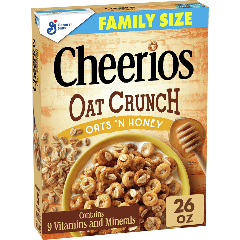 Cheerios Oat Crunch Oats & Honey Breakfast Cereal, 26 oz ...