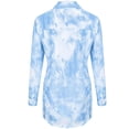 thumbnail image 7 of Fimkaul Women's Button Down Shirts Winter Fall Long Sleeve Casual Tops Tunic Tie-dye Printed Chiffon Blouse Light blue XL, 7 of 7