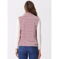 thumbnail image 3 of DARING DIVA Women's Stand Collar Fluffy Vest Faux Fur Sleeveless Coat L Pink, 3 of 6