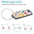 thumbnail image 2 of PhooArto 2 Pack Leather Luggage Tag with Stainless Steel Loop, Colorful Dinosaur and Footprint Pattern Baggage Handbag Travel Suitcase Tags with Name ID Card Perfect to Quickly Spot Luggage Suitcase, 2 of 6