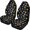 Colorful Paw Print Pattern, variant on XYZCANDO Cozy Car Seat Covers Van Truck Sedan, Elastic Decorative Car Front Seat Covers Set of 2 Polyester Mushroom under Stars