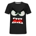 thumbnail image 4 of LMOIPLI Mens Funny Cartoon Face Graphic T-Shirt Short Sleeve Crew Neck Breathable Casual Lightweight Comfy Tee Black XL, 4 of 5