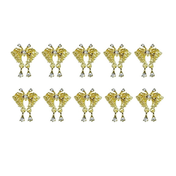 UDIYO 10Pcs Nail Ornaments Shiny Surface Rhinestone Fade-Resistant Bright Color Rust-proof Sparkling Alloy 3D Nail Jewelry Decoration Manicure Charms for Nail Salon