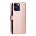 thumbnail image 5 of Compatible With iPhone 14 Pro Max Wallet Case Full Coverage Dustproof Card Pocket PU Leather Cute Flower Knurling Wrist Strap Shockproof Lightweight Luxury Phone Cover,Rosegold, 5 of 11
