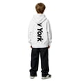 thumbnail image 6 of Vividxx Boys Hoodies Back Letter Print Pullover Hoodie Long Sleeve Hooded Sweatshirt Casual Soft Top For Kids For Fall Winter Preppy Clothes 9-10 Years, 6 of 8