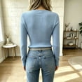 thumbnail image 4 of Women's Cardigan Sweater Button Down Ribbed Knit Long Sleeve Slim Fit Lightweight Cozy Fall Winter Knitwear Tops, 4 of 5