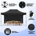 thumbnail image 4 of HOTEEL 10x15 Pop Up Canopy with 4 Sidewalls, Heavy Duty Waterproof Commercial Canopy Tent for Outdoor Parties & Garden Events, Pop up Gazebo with Thicken Frame, Black, 4 of 9