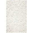 thumbnail image 2 of SAFAVIEH Studio Leather Katelyn Geometric Chevron Area Rug, Ivory/Grey, 5' x 8', 2 of 9