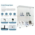 thumbnail image 3 of Stylish Tempered Glass Display Cabinet With Bluetooth LED Light Strip And Lockable Casters For Versatile Storage, 3 of 15