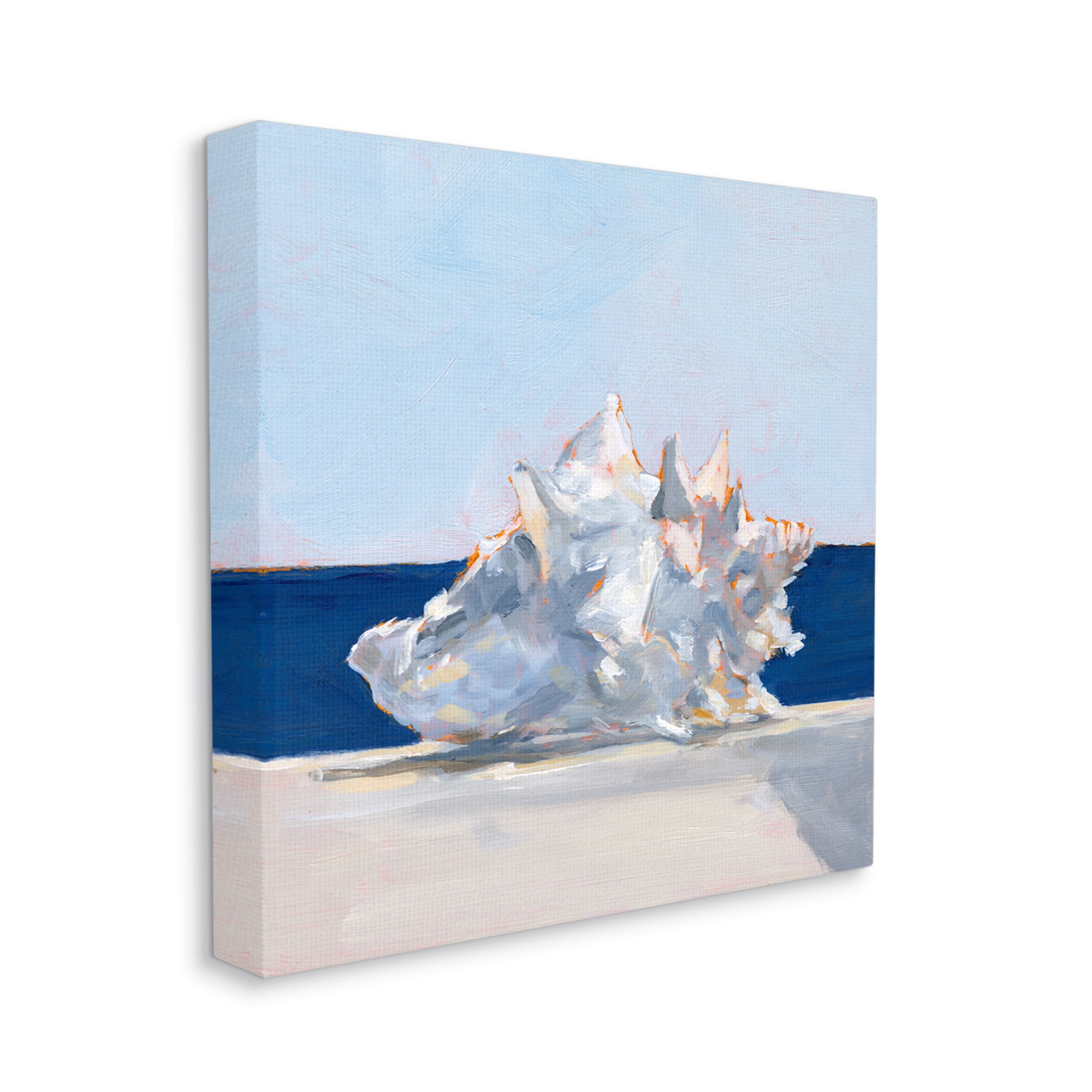 Stupell Industries Conch Shell Painting Animals & Insects Painting Gallery Wrapped Canvas Print Wall Art, 24 x 24