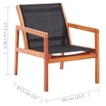 thumbnail image 4 of vidaXL Patio Lounge Chair Garden Chair Solid Wood Eucalyptus and Textilene, 4 of 14