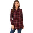 thumbnail image 4 of Unique Bargains Femmes Mouchoir Ourlet Ouvert devant Plaids Cardigan, 4 of 6