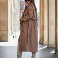 thumbnail image 4 of Women's Autumn and Winter Solid Cardigan Coat with Suit Collar Buttons Long Sleeve Overcoat, 4 of 7