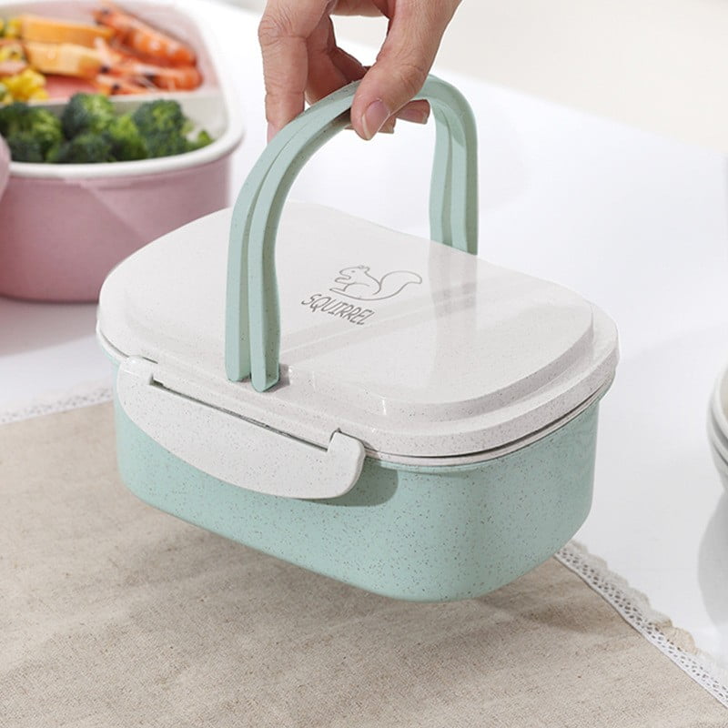 GLFILL Lunch Box with Handle, 3 compartments Lunch Box Containers, Adults  Kids Lunch Case, Bento Box for Kids,Microwave and Dishwasher Safe Lunch Box