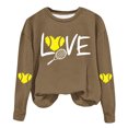 thumbnail image 1 of Timegard Chandail Ras du Cou pour Femmes Automne Ample Confortable Épaules Tombantes Imprimé Manches Longues chandail, 1 of 4