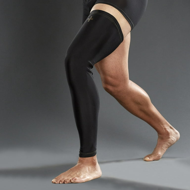 Tommie Copper Sport Compression Full Leg Sleeve, Black, Small