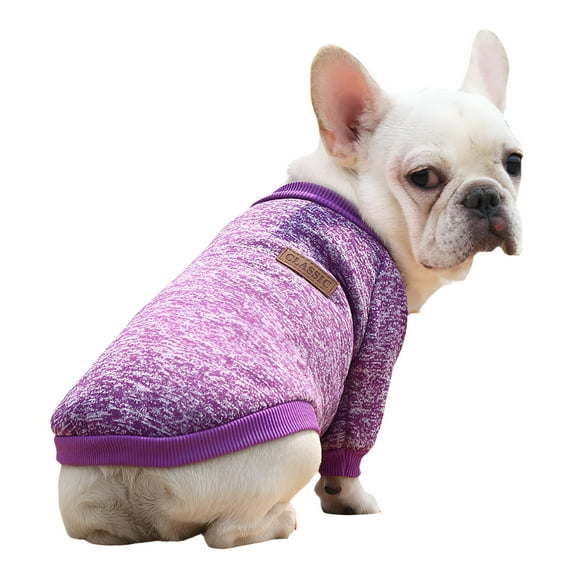 GASTROPOD 1Pcs Dog Sweater,Polyester Dog Coats for Small Dogs,Dog Sweaters,Purple,S