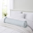 thumbnail image 2 of Home Decor Collection 8" x 36" Blue Striped Ruffle Bolster Decorative Pillow, 2 of 5
